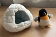 美品　AQUA ぬいぐるみ エスキモーハウス　ペンギン かまくら付き