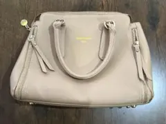 ベージュ ファスナー付きハンドバッグ