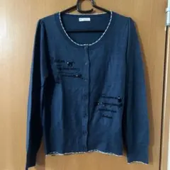 刺繍リボン付　カーディガン　長袖　アクシーズファム