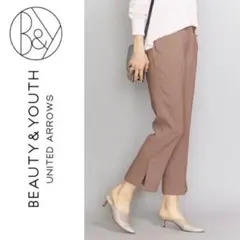 BEAUTY&YOUTH　BYバックサテンサイドスリットパンツ
