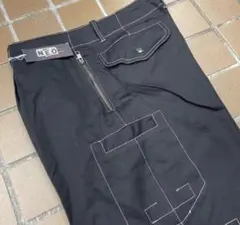 新品　綿100% /綿パンツ　カジュアルパンツ/黒　ブラック/w82 A6 Lのサムネイル