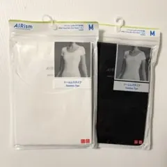 新品未使用 【ユニクロ /エアリズム 】UネックT 半袖 シームレス M 2枚