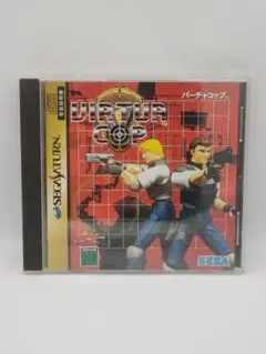 バーチャコップ□箱、説明書、ソフトのセット　セガサターン