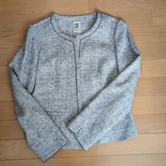 ノーカラージャケット グレー系 サイズ40