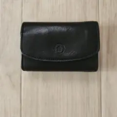 【美品】Dakota ブラックレーベル ミニモ　三つ折り財布 ブラック レザーのサムネイル