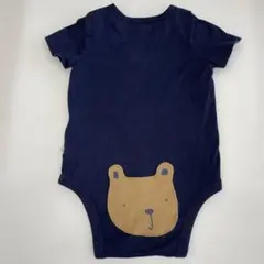 【GAP】ネイビー クマ顔ロンパース 半袖 18〜24サイズ