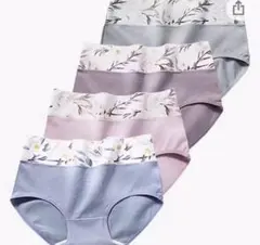 新品4枚セットLサイズ花柄レディースショーツ下着高通気性と伸縮性ショーツ