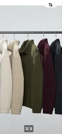 ユニクロ　ボアフリースジャケット　M ワイン色