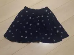ネイビー 星柄スカート 黒ショートパンツ付き
