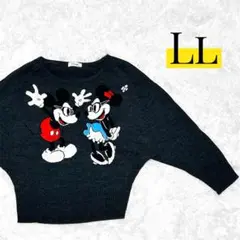 オーバーサイズ ミッキー ミニー ディズニー クロップド ドルマンニット LL