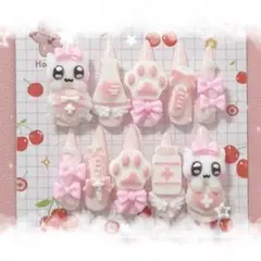 ネイルチップ 量産型 地雷系 平成女児 現品 ピンク 6