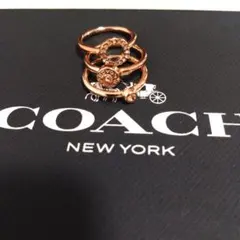 COACH 3連リングローズゴールドカラーのサムネイル