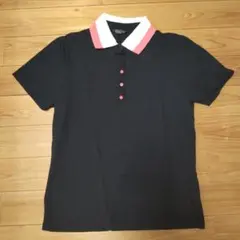 半袖ポロシャツ 黒✕ピンク