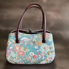 花柄　和装用バッグ　ハンドバッグ　着物バッグ　手ごろな大きさ