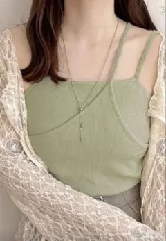 apres jour clair カップ付きバッククロスキャミソール