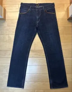 EDWIN【BTD006】牛革使用 ストレッチ入りストレートデニム［34］日本製