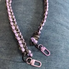 パラコードショルダーストラップ 紫と黒 マルチコード 53センチ