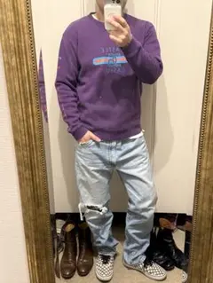 【レトロ感◎】BEAMS パープル スウェット Lサイズのサムネイル