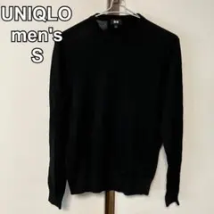 ユニクロ　メンズ　エクストラファインメリノクルーネックセーター　409172黒S