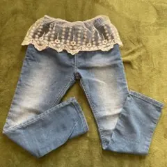 レース付きデニムパンツ 120