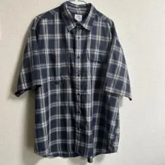 チェック柄 半袖シャツ ネイビー coen enjoy easy chic XL