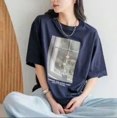 【新品タグ付】LOWRYS FARM ローリーズファーム フォトTEE ネイビー