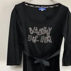 ロンT BURBERRY バーバリー ブルーレーベル 38 黒カットソー M七分