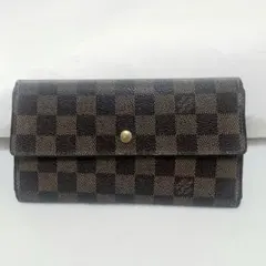 美品　ルイヴィトン　ダミエ　エベヌ　ポルトフォイユ　三つ折り財布　人気　定番