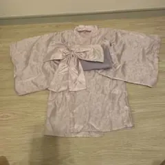 ピンク花柄浴衣 80-90cm 帯付き