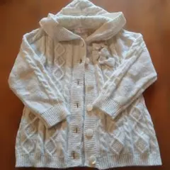 mezzo piano　ホワイト カーディガン