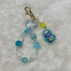 青系ビーズの携帯ストラップ