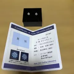 鑑定書付き K10 ダイヤ ピアス WG ホワイトゴールド