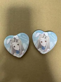 学マス ハート型缶バッジ gigo Lady Rabbit 篠澤広