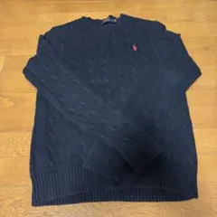 POLO RALPH LAUREN ネイビー ケーブルニット セーター M
