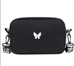 黒　バック　軽量　コンパクト　蝶　ブラック　ショルダーバック　大容量