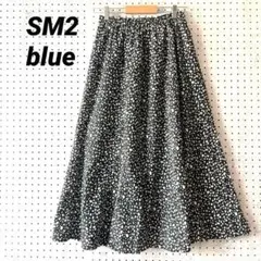 美品 サマンサモスモスブルー フレアスカート ドット柄 ブラック コットン（F）