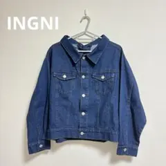 INGNI イング レースアップ デニム ジャケット ブルー インディゴMサイズ