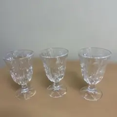 ガラス製 脚付きグラス 3個セット