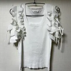 snidel プリーツフリルカットトップス