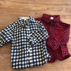 babygap 無印良品　キッズベビーチェックシャツ 80 長袖シャツ　おまとめ