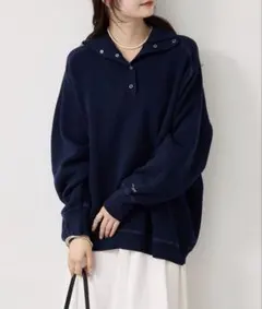 mystic 26SSスウェットライクヘンリーニット