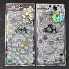 光るジュエルプチドロップ　シマエナガ　shirokuro