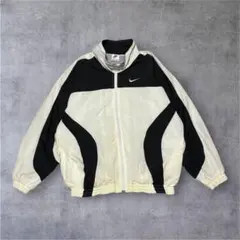 90s NIKE ナイロンジャケット 白黒 銀タグ 菅田将暉 M