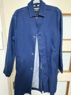ZARA ダークブルー ロングデニムジャケット　古着