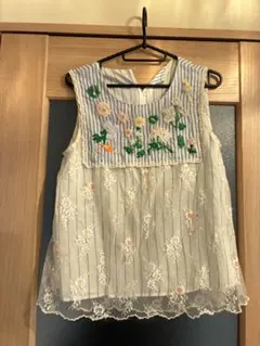 フランシュリッペ ビーズ レース ノースリーブチュニック 刺繍 花柄のサムネイル
