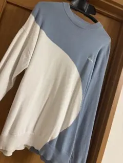 ZARA バイカラー クルーネック ニットトレーナー メンズS