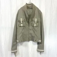 PERLA NOVA ミリタリー ブルゾン カーキ 38 M テンセル 綺麗めのサムネイル