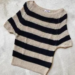 1168 ナチュラルビューティーベイシック ニット ボーダー M