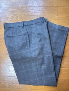 UNIQLO スマートアンクルパンツ グレンチェック ダークグレー　丈長め
