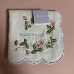 【新品未使用】WEDGWOOD ハンカチ　ミニタオル　水色　花柄　ウェッジウッド